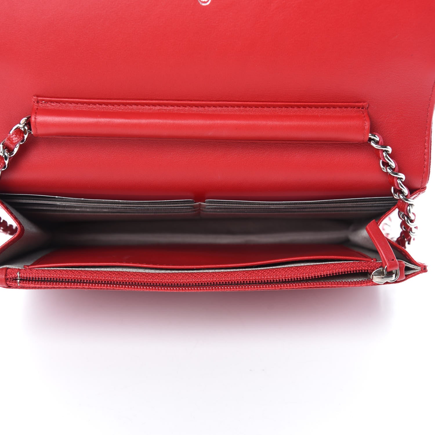 Chanel Caviar Sevruga Wallet on Chain WOC Red 5 of 13