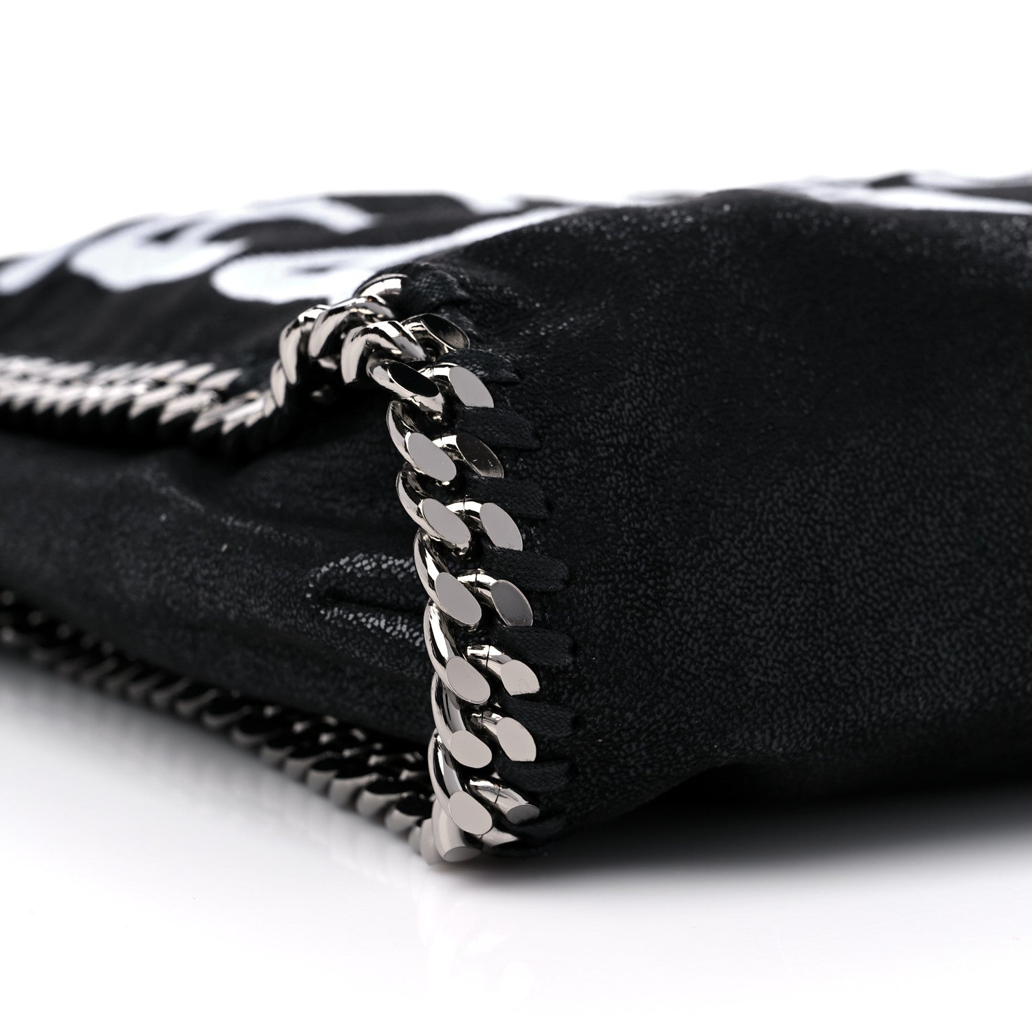 Stella McCartney X ED CURTIS Shaggy Deer Logo Embroidered Large Falabella Black 7 of 8