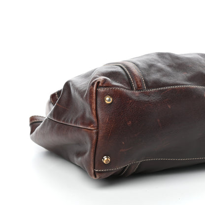 Gucci Calfskin Medium Britt Tote Dark Brown 8 of 9