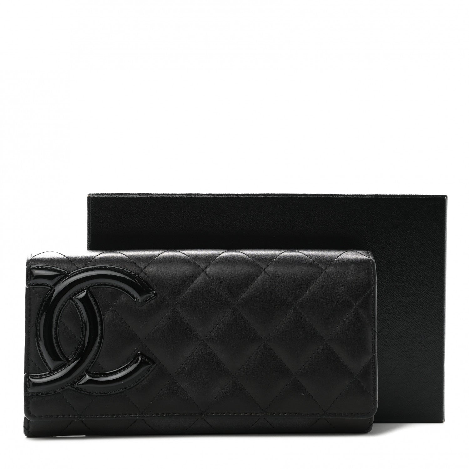 Chanel Calfskin Quilted Cambon Gusset Flap Wallet Black 9 of 10