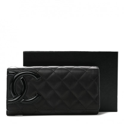 Chanel Calfskin Quilted Cambon Gusset Flap Wallet Black 9 of 10