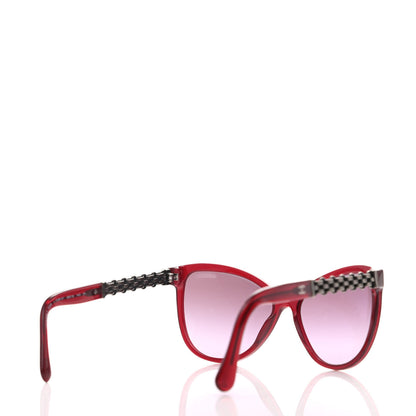 Chanel Acetate Cat Eye Chain Sunglasses 5326 Red 4 of 8