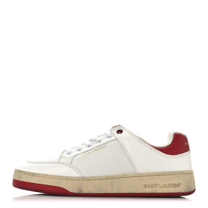 Saint Laurent Calfskin Perforated Womens Sneakers 39 Red 1 of 9