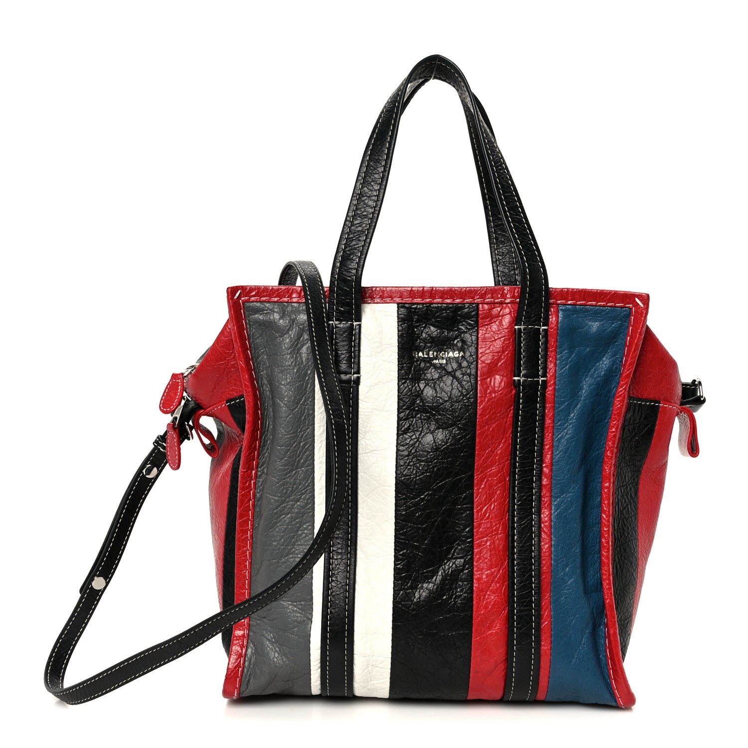 Balenciaga Agneau Arena Multicolore S Bazar Shopper Tote Grey White Black Red Blue 1 of 11