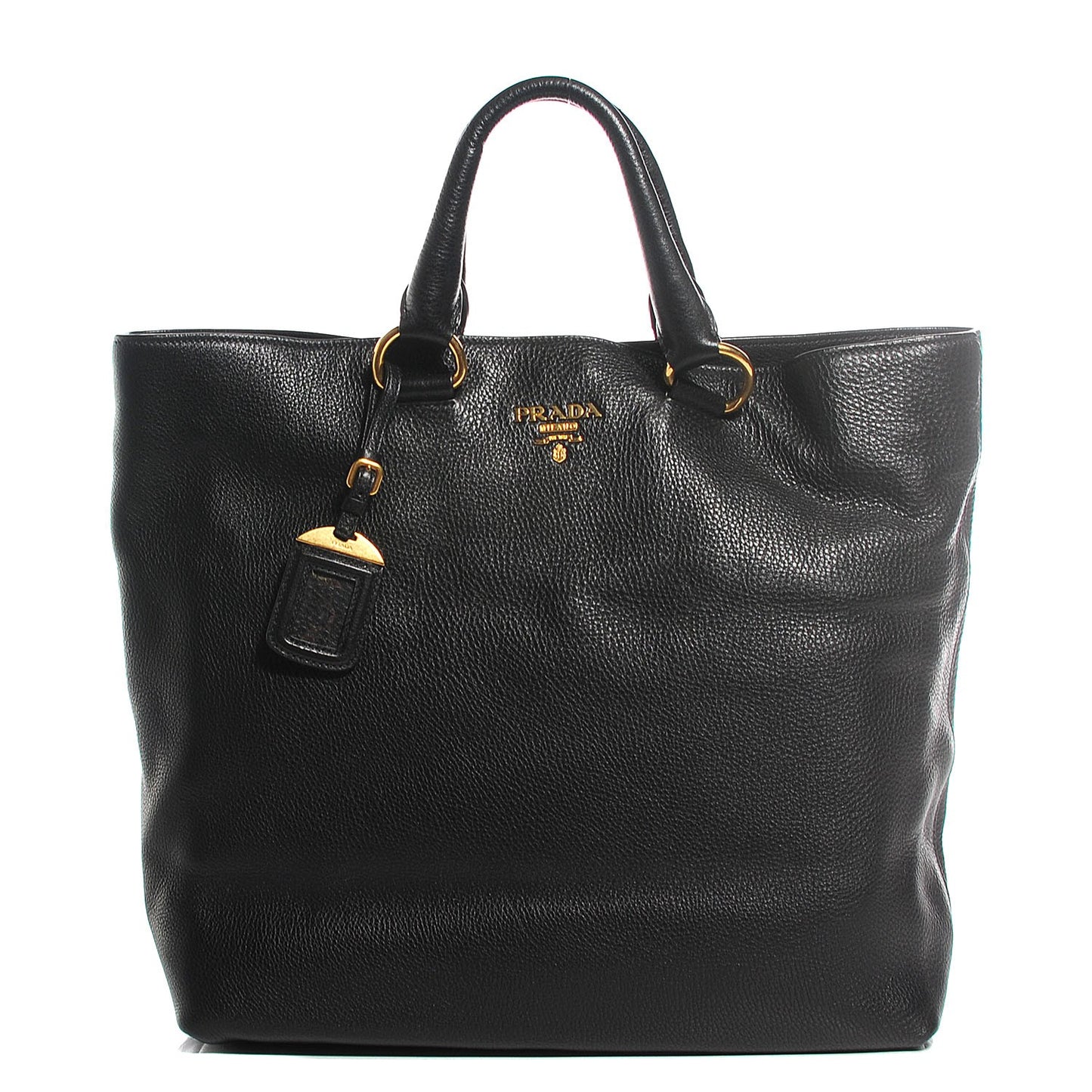 Vitello Daino Shopping Tote Nero Black