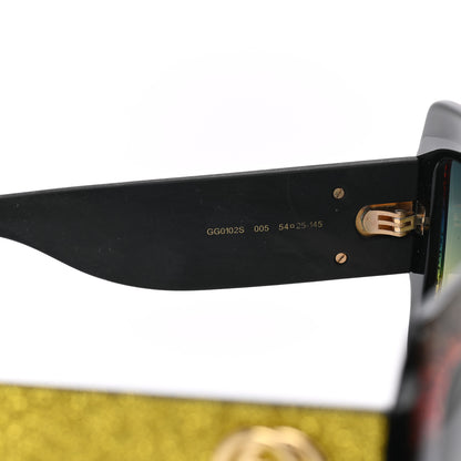 Gucci Square Frame GG0102S Sunglasses Glitter Gold Multi 5 of 10
