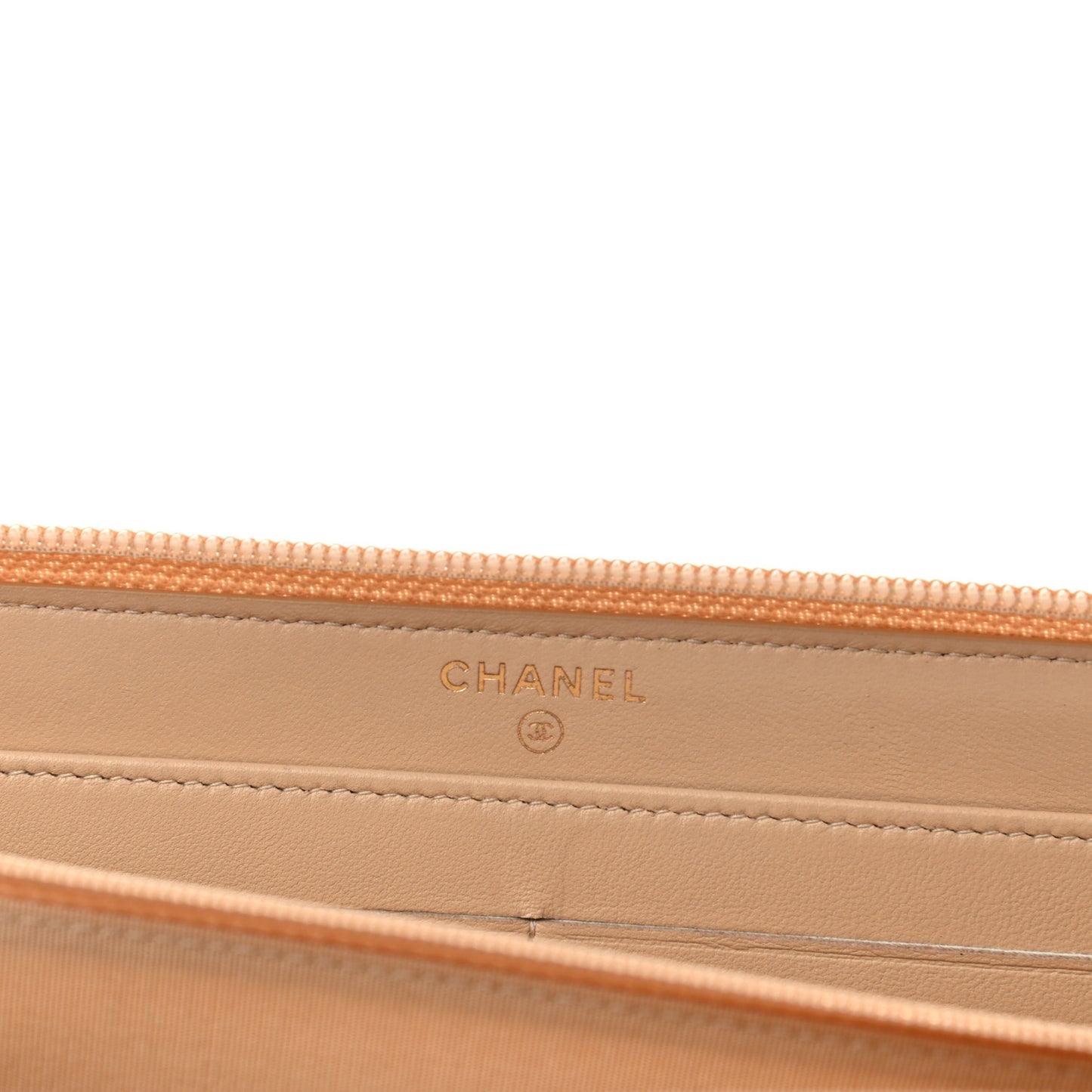 Lambskin Quilted Boy Zip Around Wallet Beige