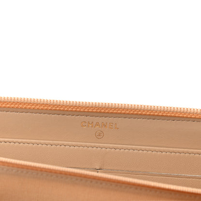 Chanel Lambskin Quilted Boy Zip Around Wallet Beige 6 of 11