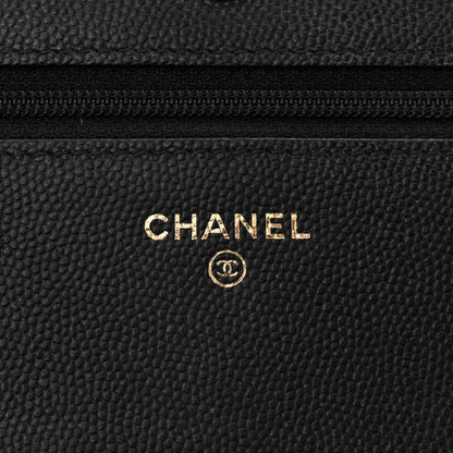 Chanel Caviar Quilted Vintage Mademoiselle Wallet On Chain WOC Black 6 of 15
