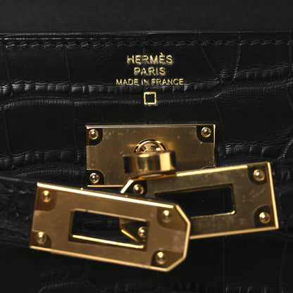 Hermes Matte Alligator Kelly Wallet To Go Black 6 of 12
