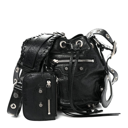 Balenciaga Agneau Arena Le Cagole Bucket Bag XS Black 1 of 9