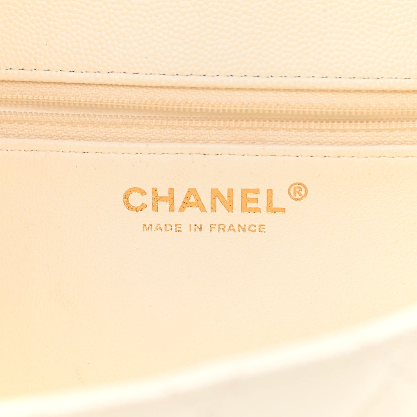 Caviar Quilted Flap Clutch White