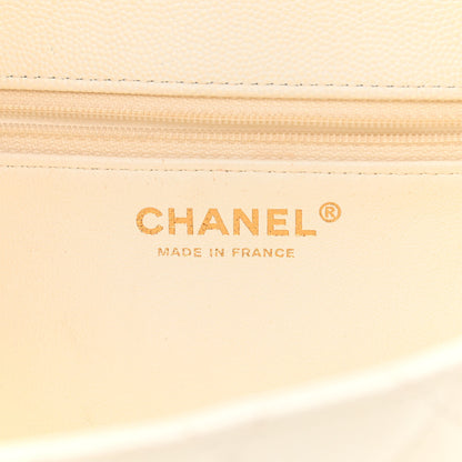 Chanel Caviar Quilted Flap Clutch White 6 of 11