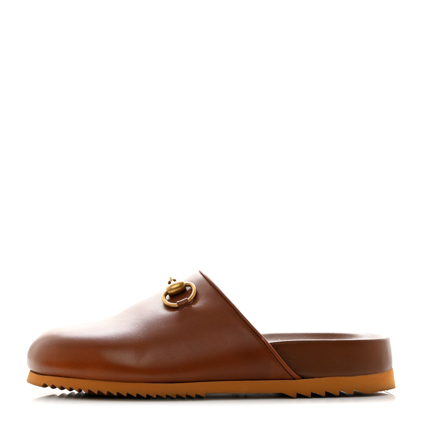 Jakarta Calfskin Womens Horsebit Slippers 36.5 Brown