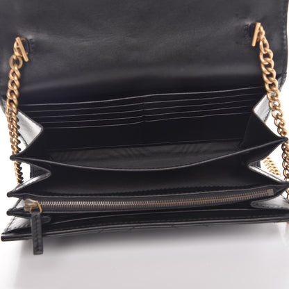 Gucci Calfskin Matelasse GG Marmont Chain Wallet Black 5 of 10