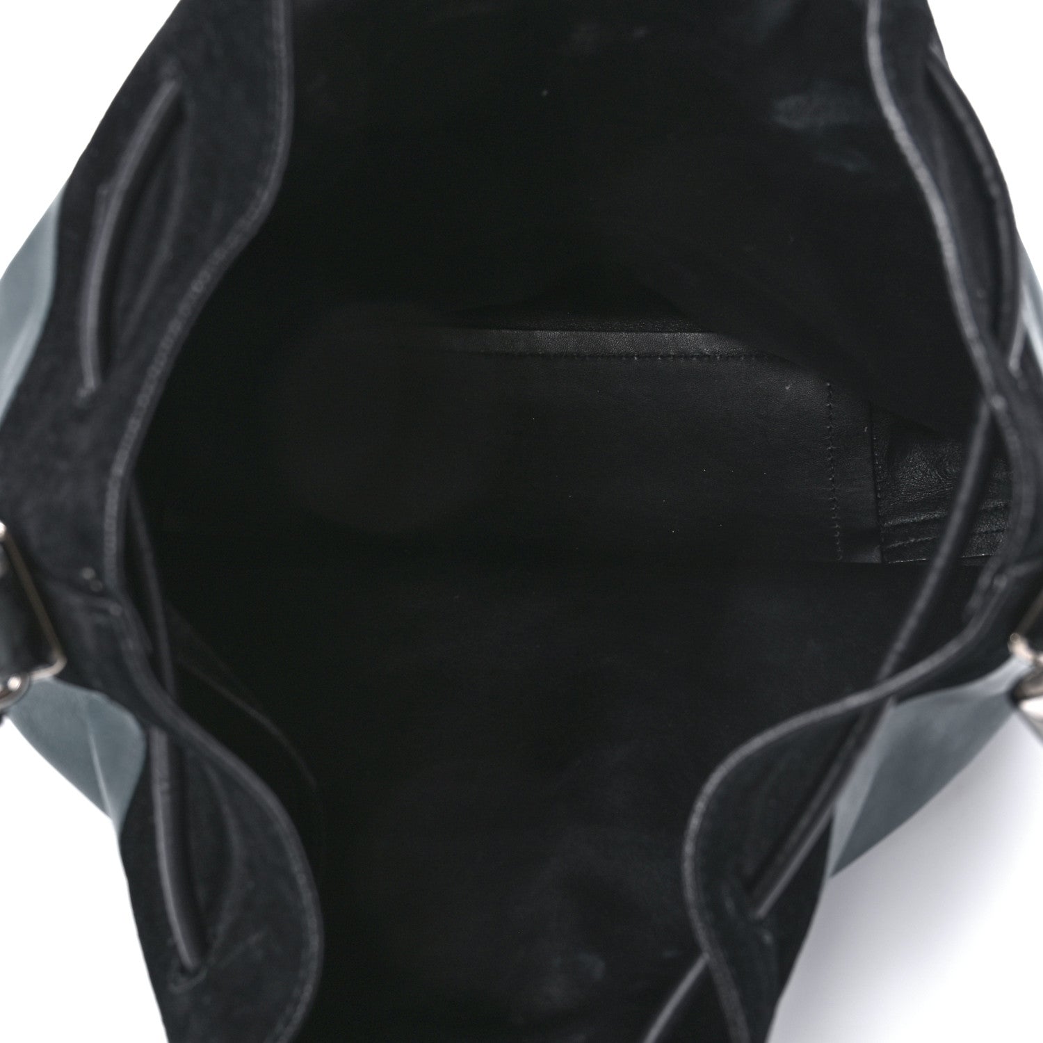 Proenza Schouler Smooth Calfskin Suede Snakeskin Paneled Bucket Bag Blue 4 of 10