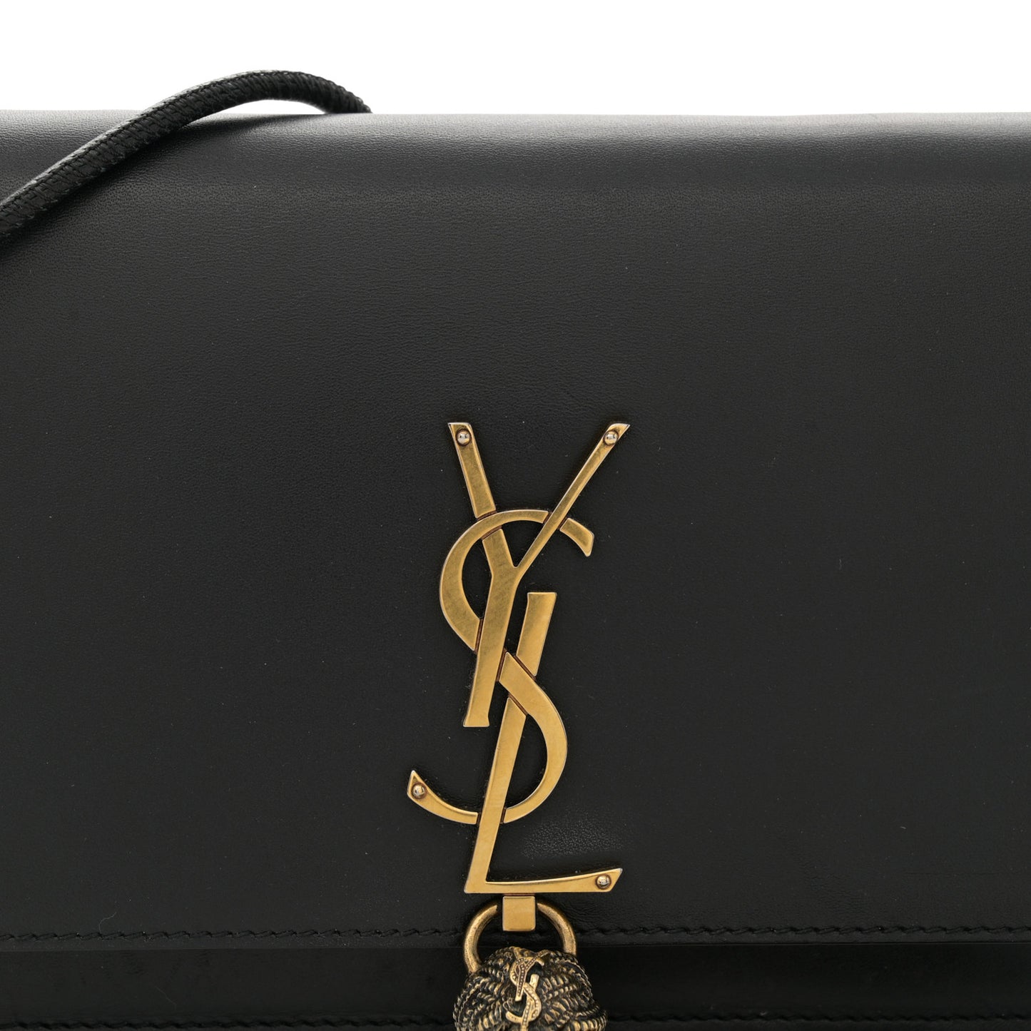 Smooth Calfskin Small Classic Monogram Portefeuille On Chain Black