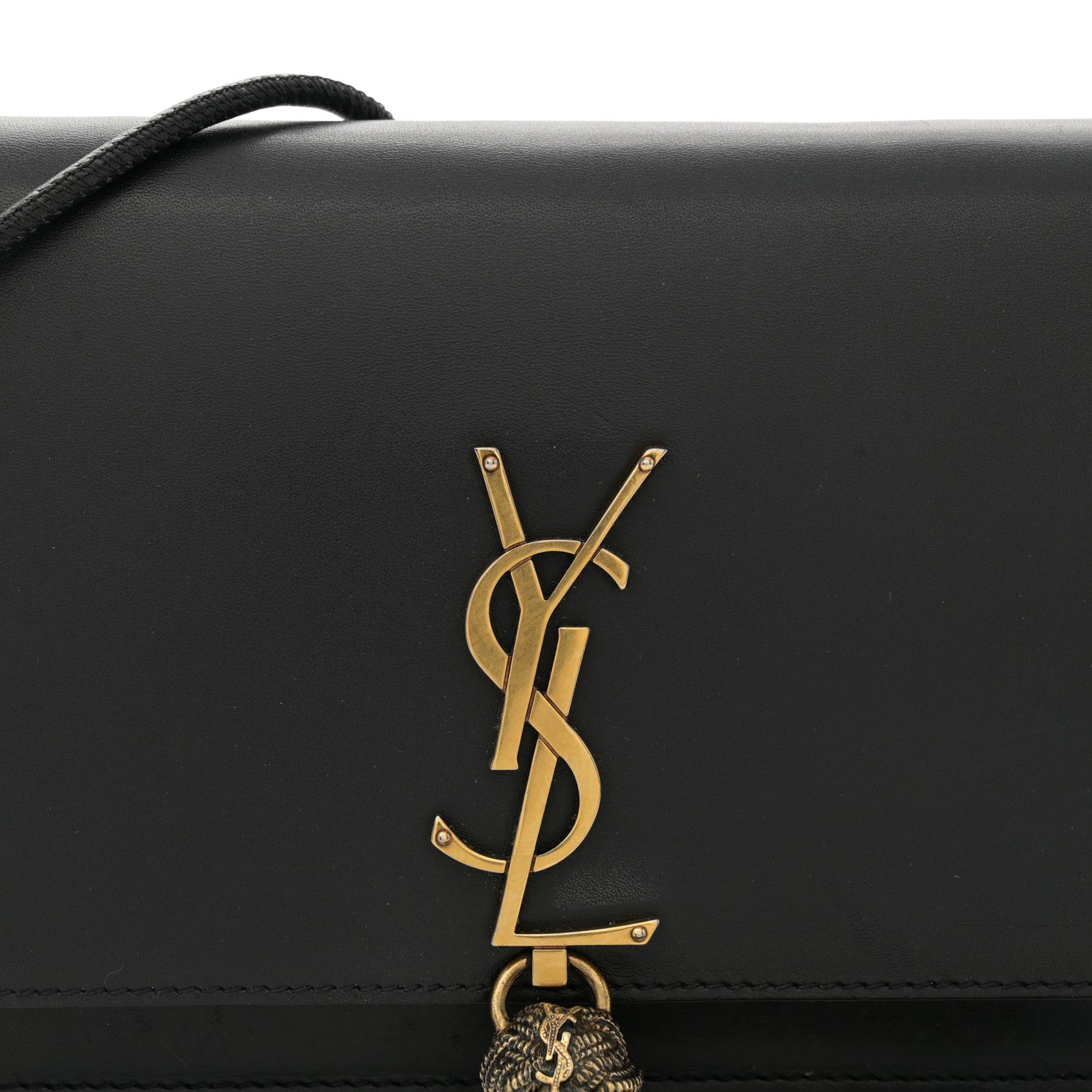 Saint Laurent Smooth Calfskin Small Classic Monogram Portefeuille On Chain Black 7 of 13