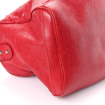 Balenciaga Agneau Classic Hardware Small Squash Duffel Bag Rouge Cardinal 9 of 12