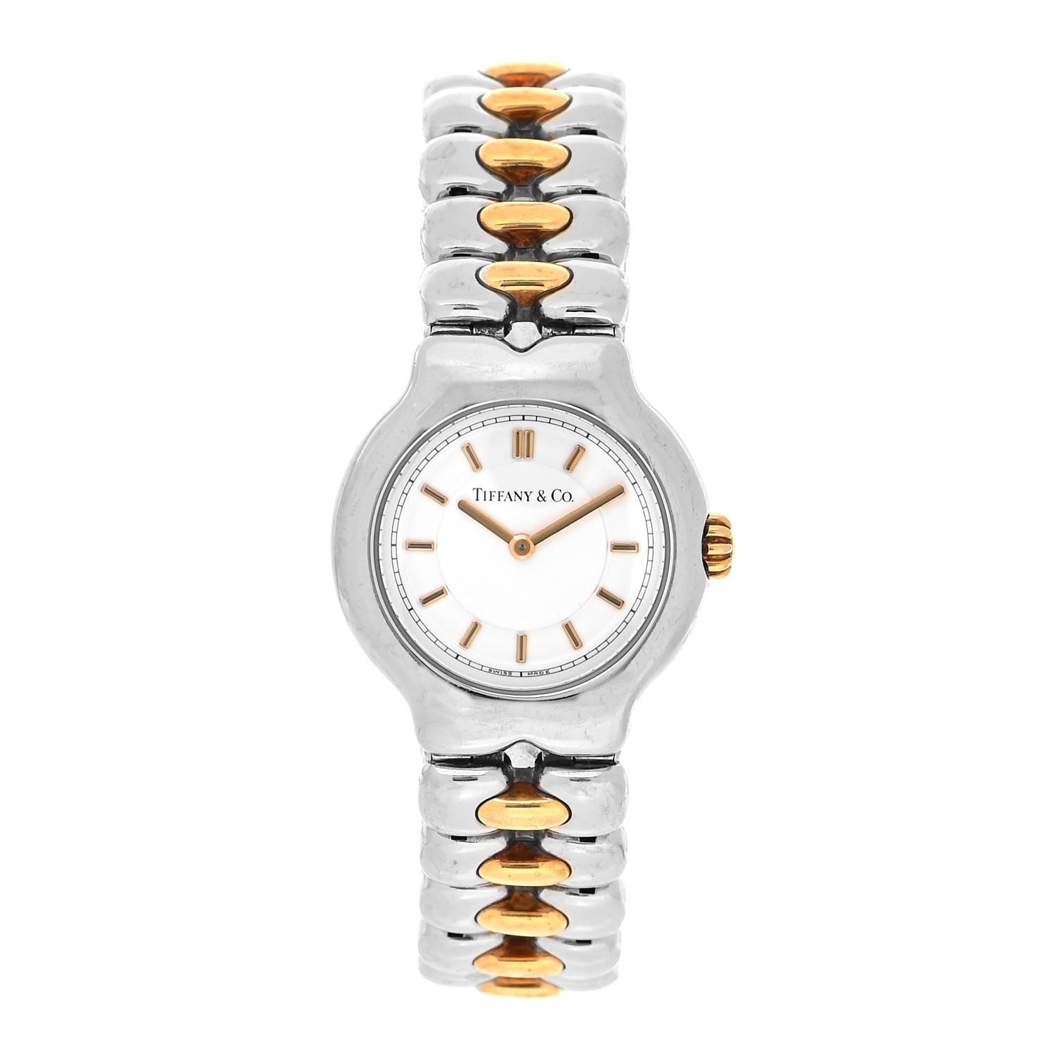 Tiffany Stainless Steel 18K Yellow Gold 24mm Tesoro Quartz Watch 1 of 4