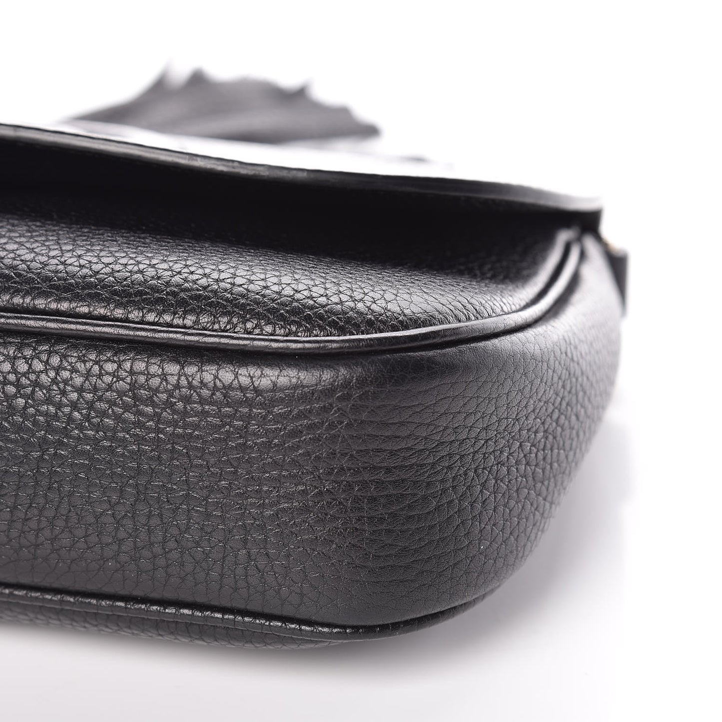 Pebbled Calfskin Medium Soho Flap Crossbody Black