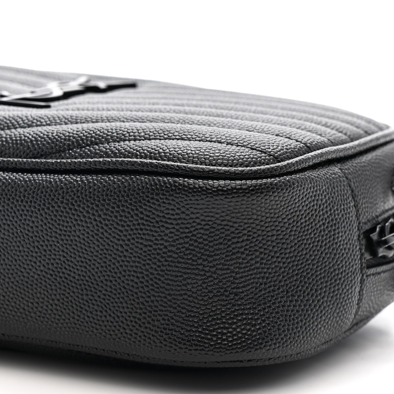 Saint Laurent Grain De Poudre Matelasse Monochrome Monogram Mini Lou Camera Bag Black 10 of 11