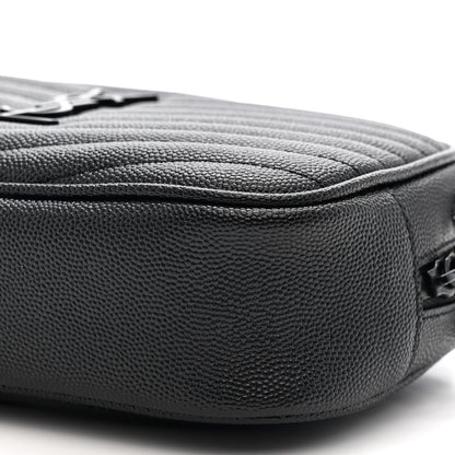 Saint Laurent Grain De Poudre Matelasse Monochrome Monogram Mini Lou Camera Bag Black 10 of 11