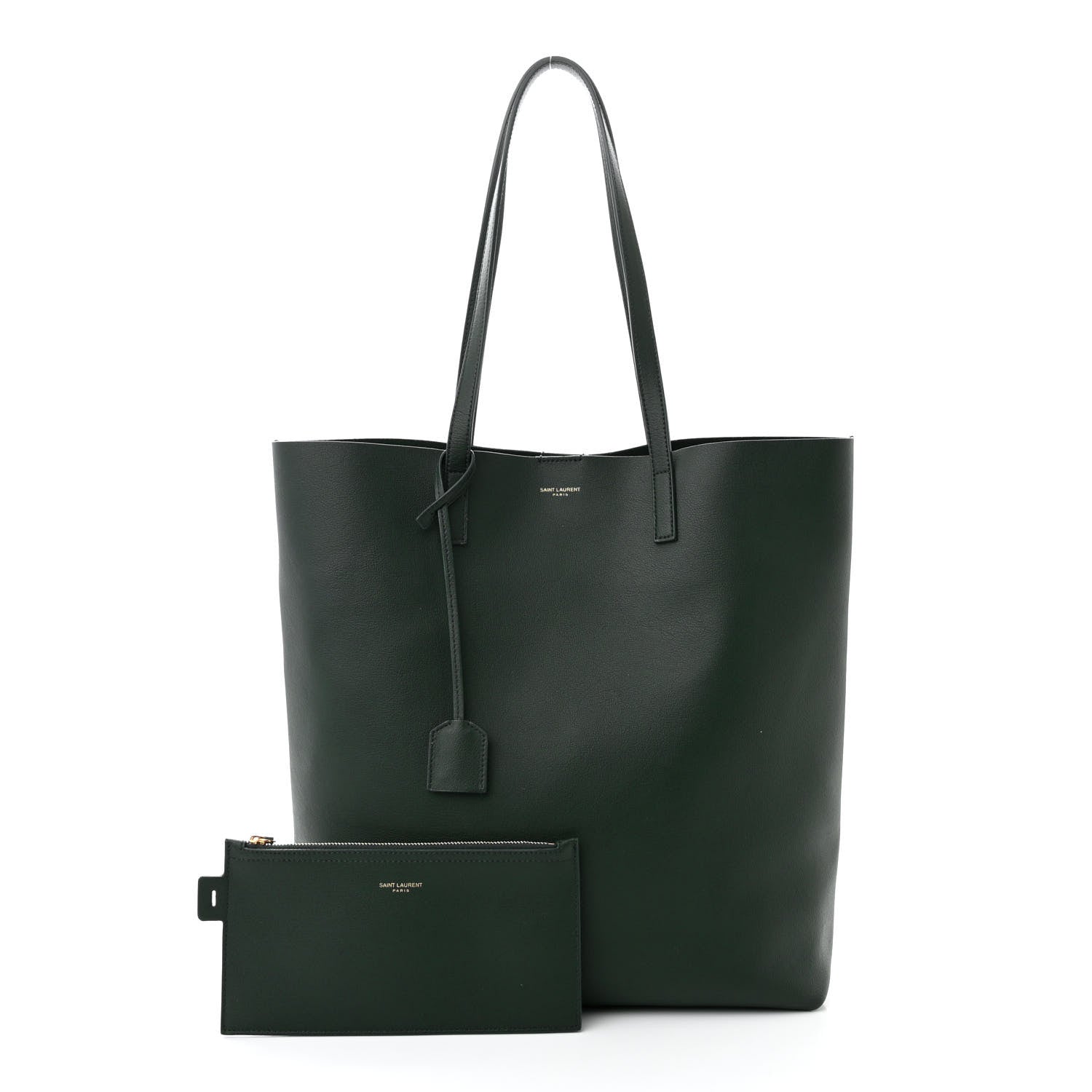 Saint Laurent Calfskin North-South Shopping Tote Green 3 of 12