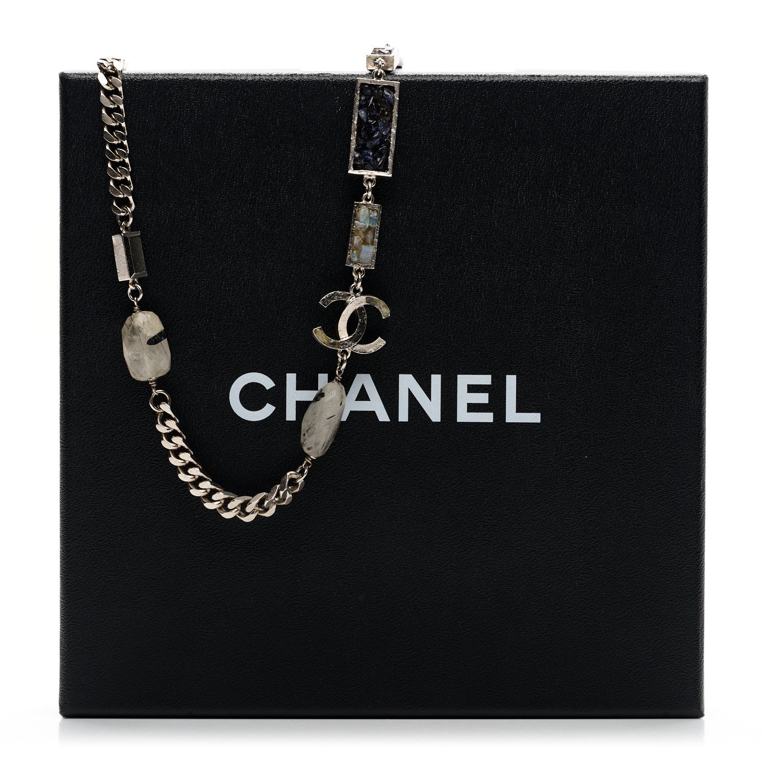 Chanel Ruthenium Crystal CC Chain Necklace 6 of 6