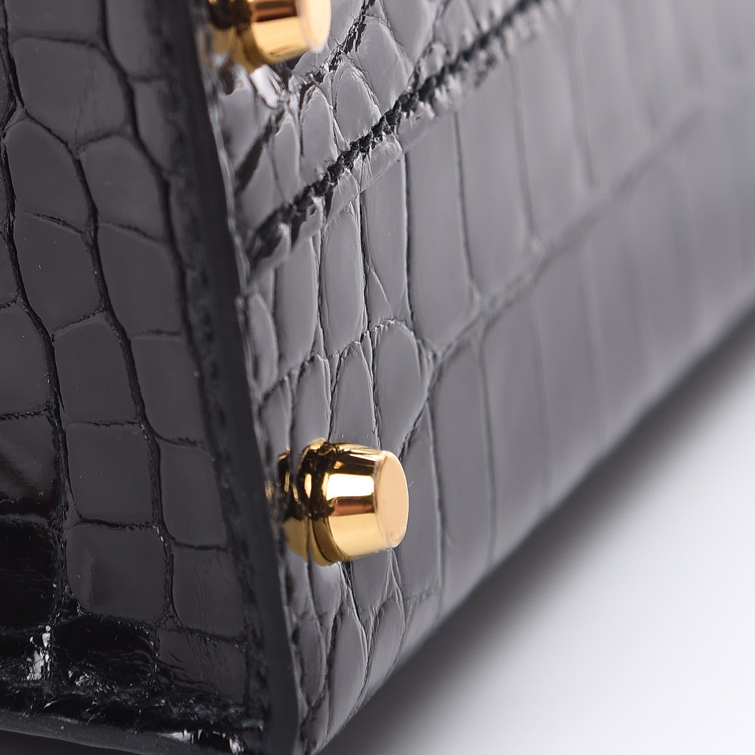 Hermes Shiny Alligator Mini Kelly Sellier 20 Black 36 of 37