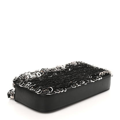 Chanel Sequin Lambskin Summer Night Clutch With Chain  Black Silver 3 of 11