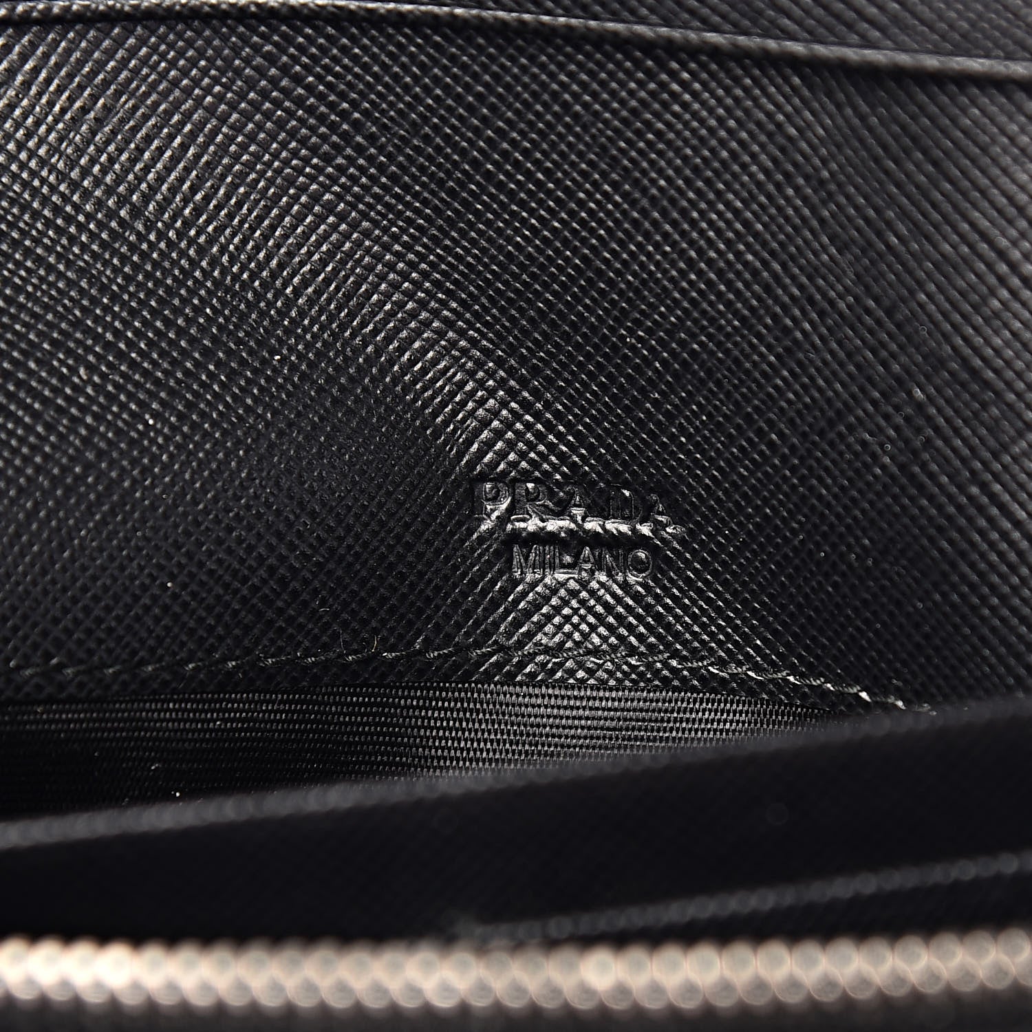 Prada Saffiano Crystal Studded Flap Wallet Black 7 of 8
