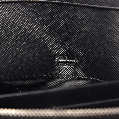 Prada Saffiano Crystal Studded Flap Wallet Black 7 of 8