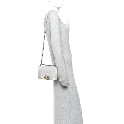 Chanel Caviar Quilted Small Boy Flap Light Grey 2 of 10