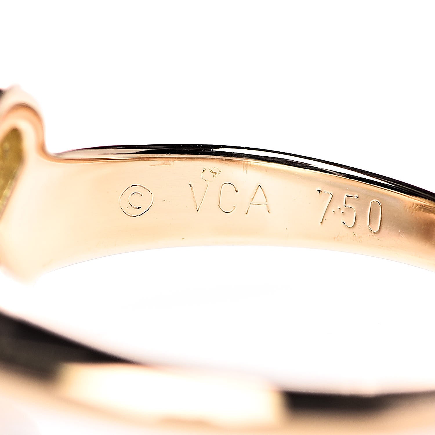 Van Cleef & Arpels 18K Yellow Gold Diamond Trefle Ring 50 5.25 5 of 8