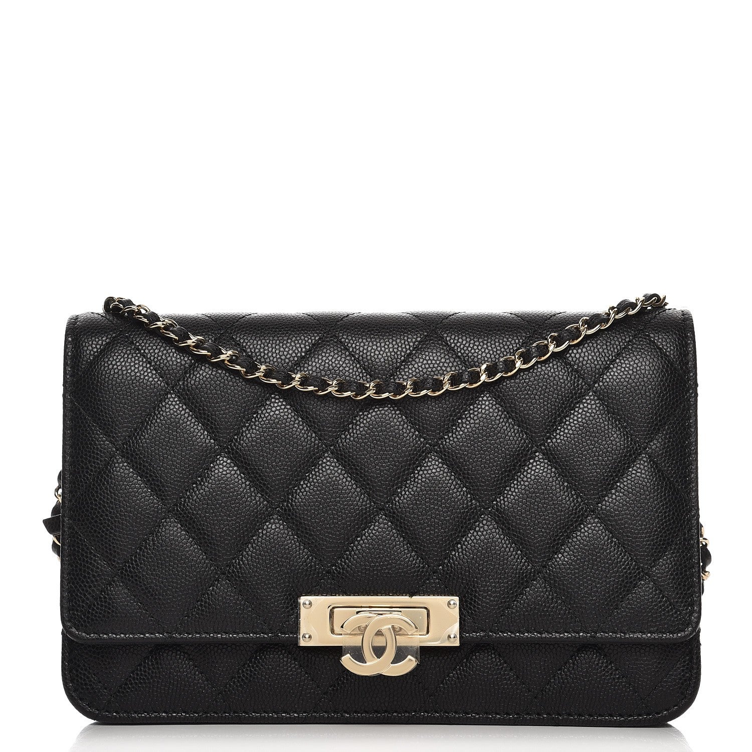 Chanel Caviar Quilted Golden Class Wallet On Chain WOC Black 1 of 9