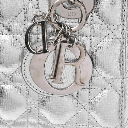 Christian Dior Metallic Grained Calfskin Cannage Small Lucky Badges My Lady Dior Silver 10 of 10