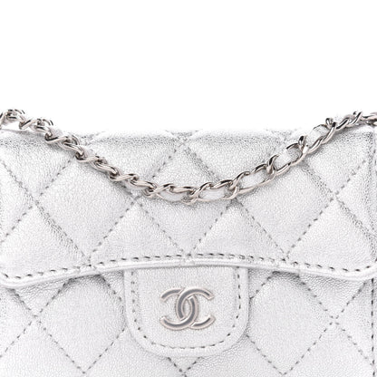 Chanel Metallic Lambskin Quilted Belt Bag Silver 11 of 12