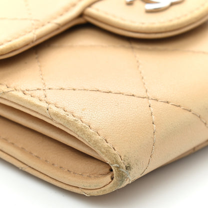 Chanel Lambskin Quilted Flap Card Holder Wallet Beige 12 of 12