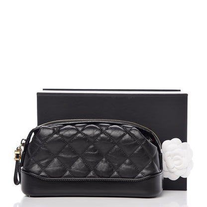 Chanel Aged Calfskin Quilted Gabrielle Cosmetic Case Black 8 of 8