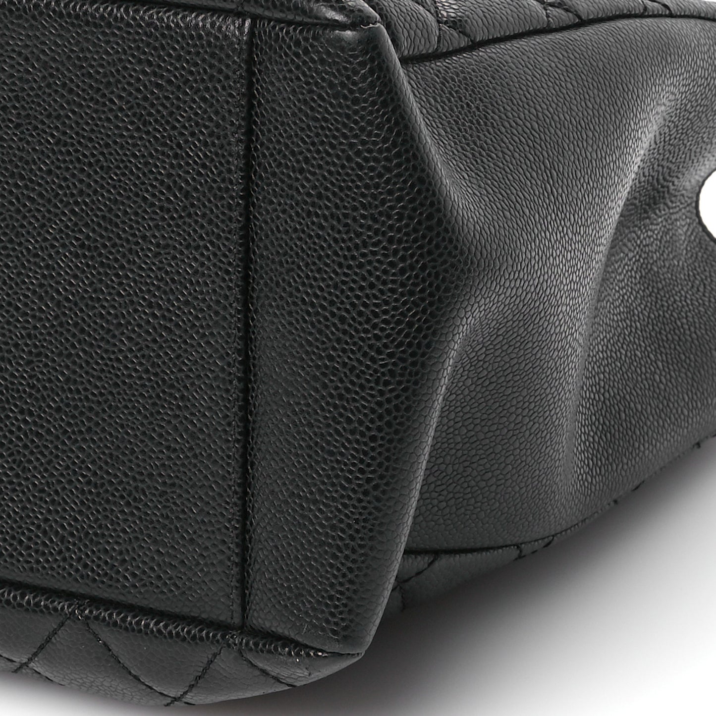 Caviar Quilted Grand Shopping Tote GST Black