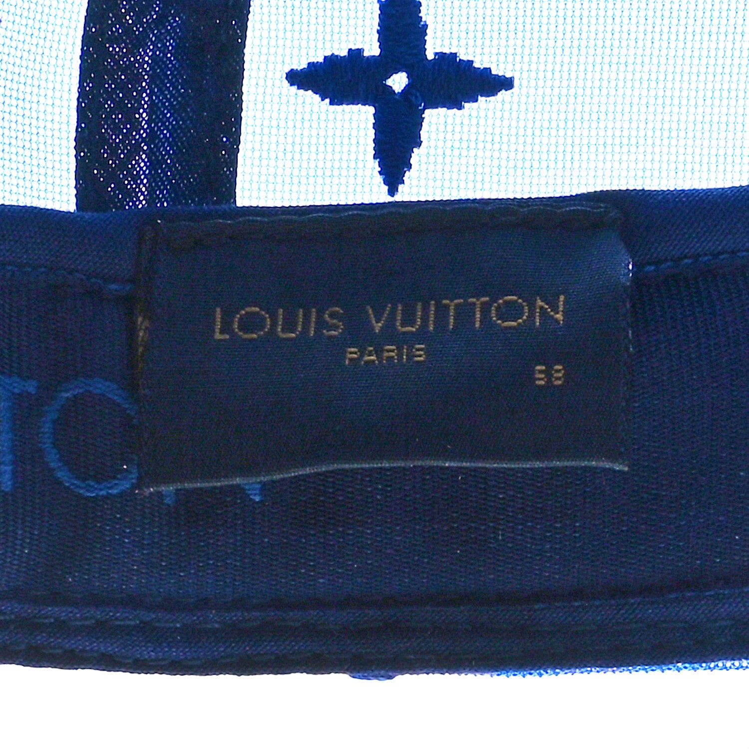 Louis Vuitton Mesh Embroidered Everyday LV Cap 58 Blue 8 of 10