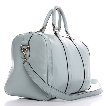 Gucci Calfskin Microguccissima Trim Medium Boston Light Blue 4 of 12