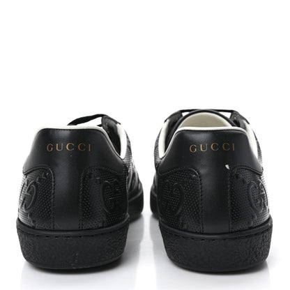 Gucci Calfskin GG Tennis Embossed Mens Ace Sneakers 9 Black 5 of 9