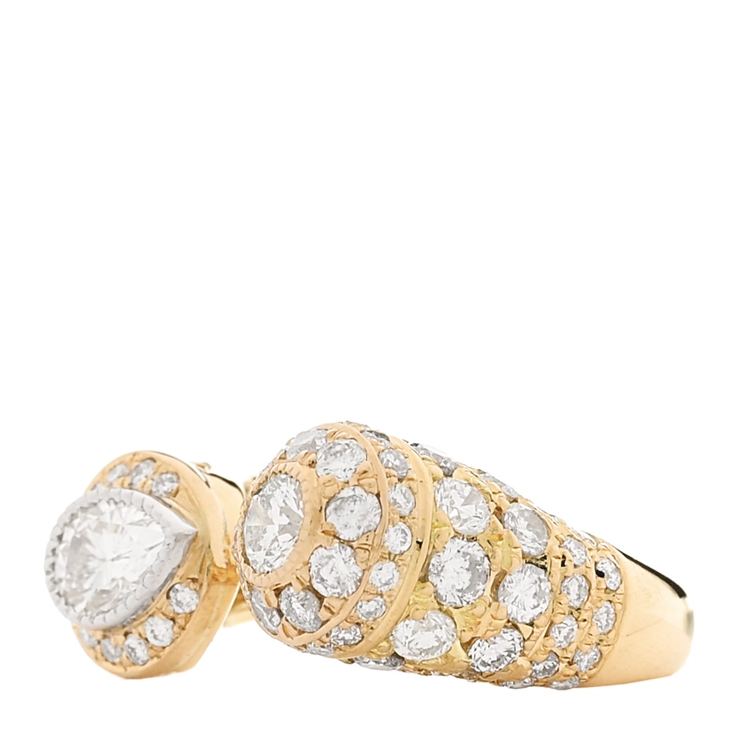 18K Yellow Gold Diamond 2.49ctw Split Ring  50 5.25
