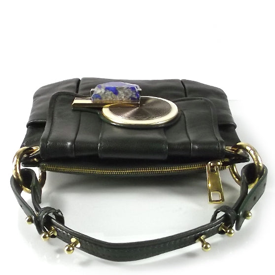 Leather Stones Paloma Handle Bag Forest Green