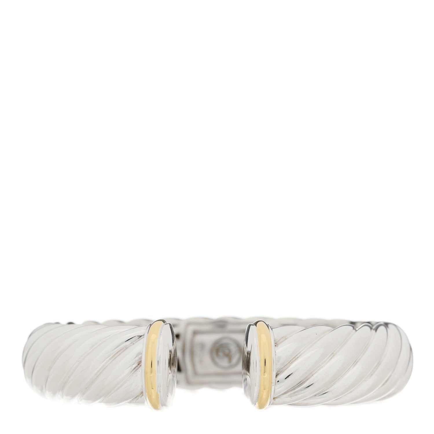 David Yurman Sterling Silver 18K Yellow Gold 15mm Waverly Bracelet 1 of 4