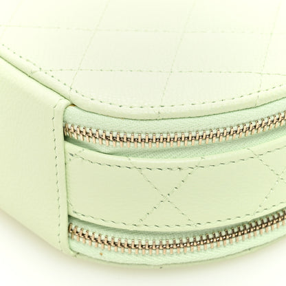 Chanel Caviar Quilted Round Handle With Care Vanity With Chain Light Green 10 of 11