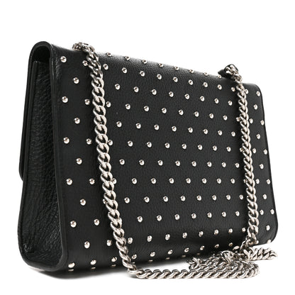 Gucci Calfskin Studded Medium Miss Bamboo Shoulder Bag Black 3 of 10