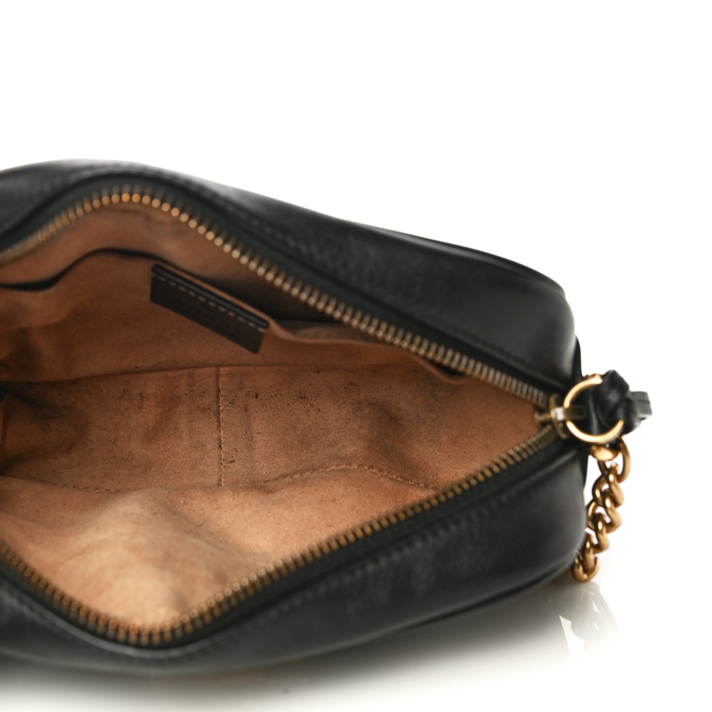 Calfskin Matelasse Mini GG Marmont Chain Shoulder Bag Black